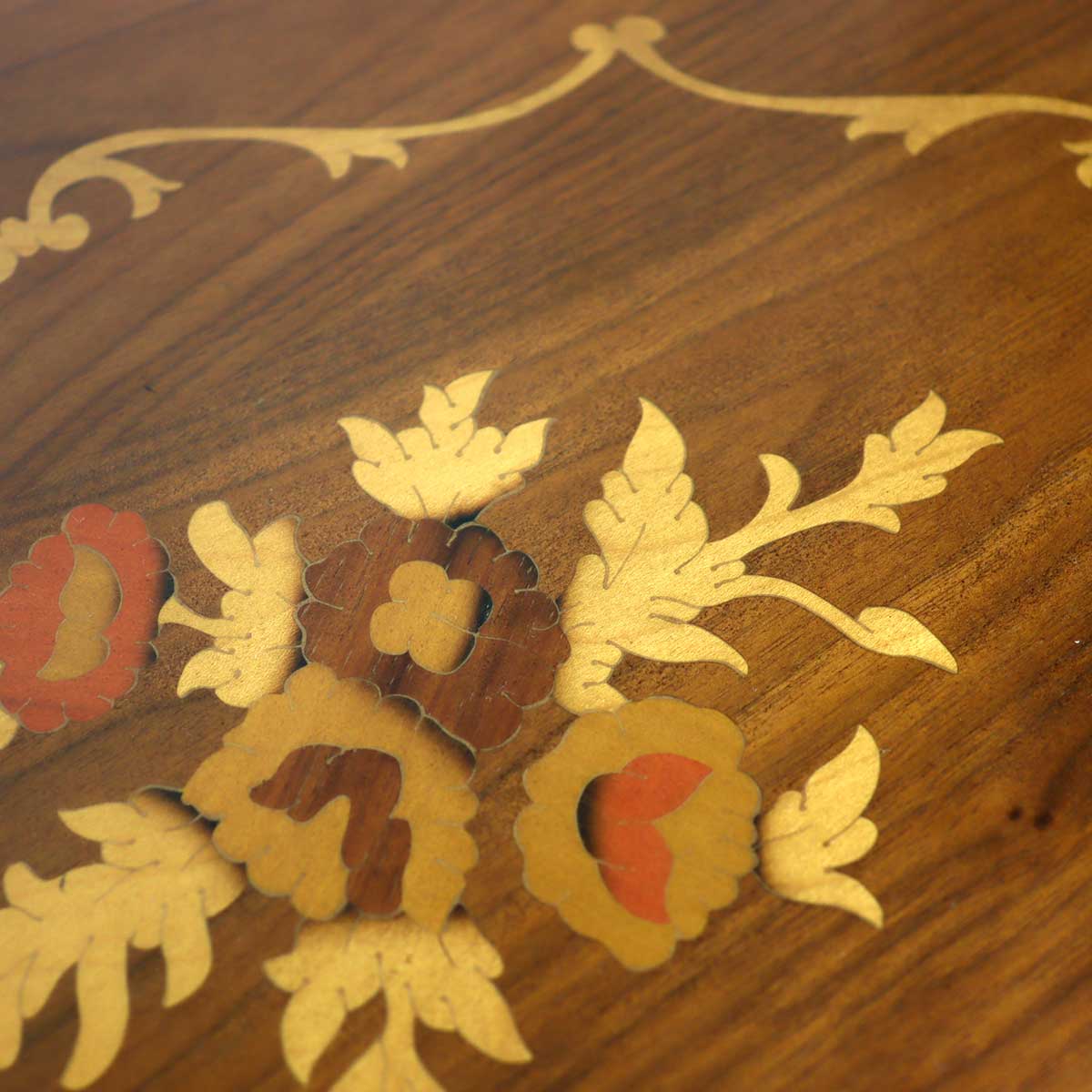 サイドテーブル 花台 オーバル 楕円 クラシカル 象嵌 中古