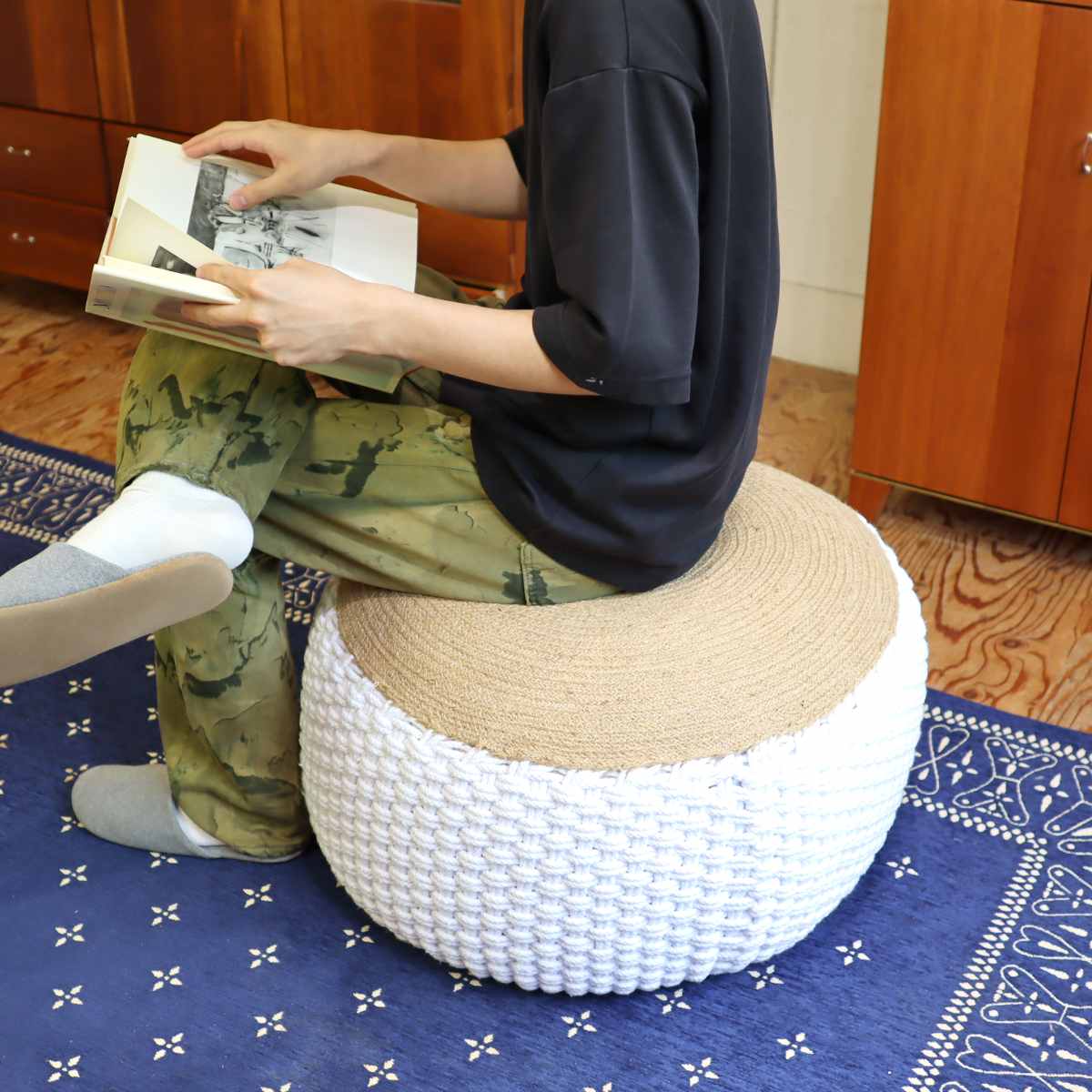 メゾンデュモンド / MAISONS du monde オットマン プフ スツール 中古