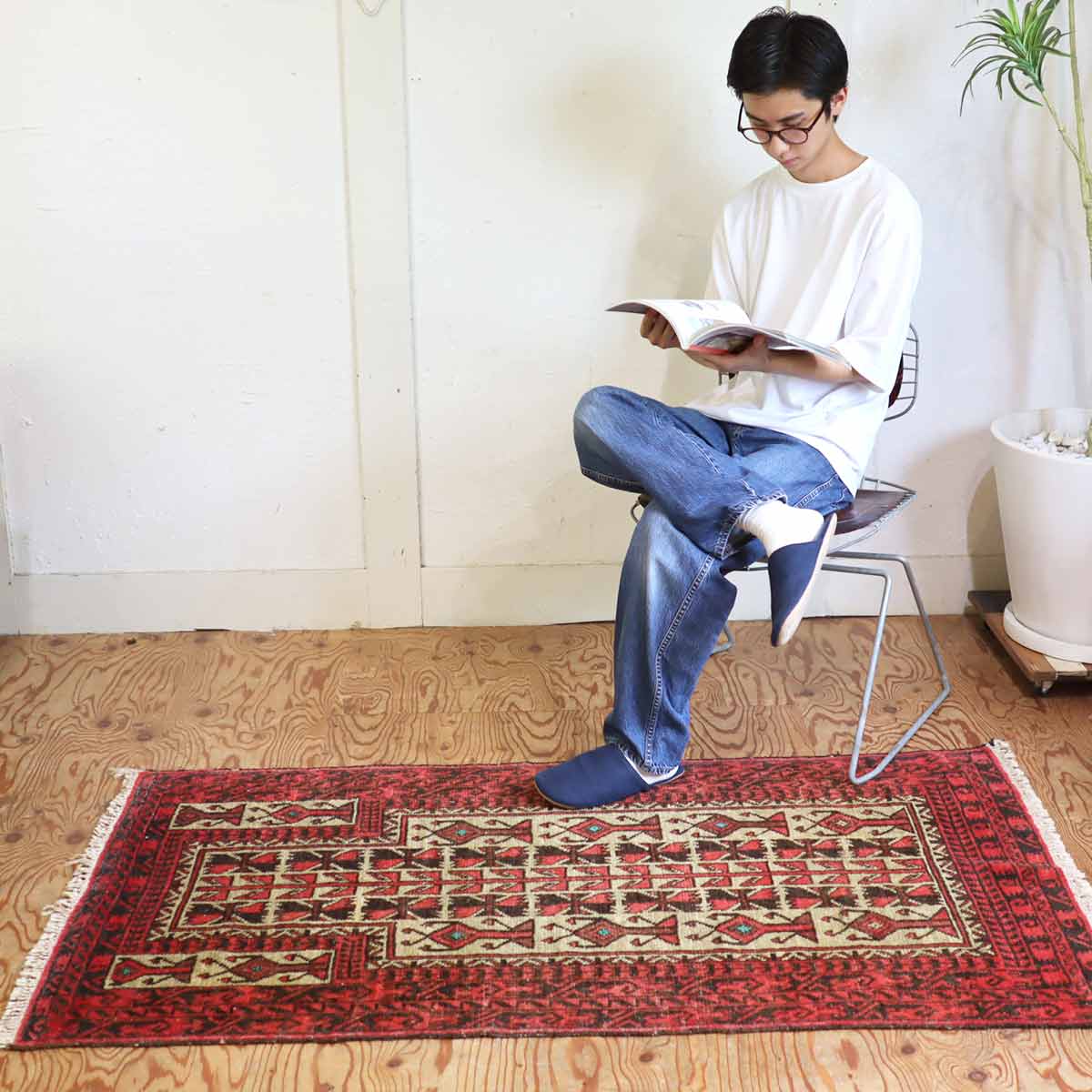 絨毯 アクセント ラグ 薄手 【1】 ヴィンテージ