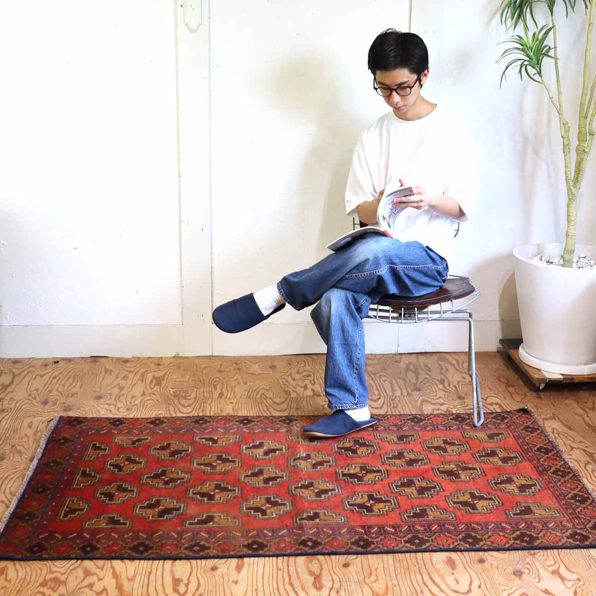 絨毯 アクセント ラグ 薄手 【2】 ヴィンテージ