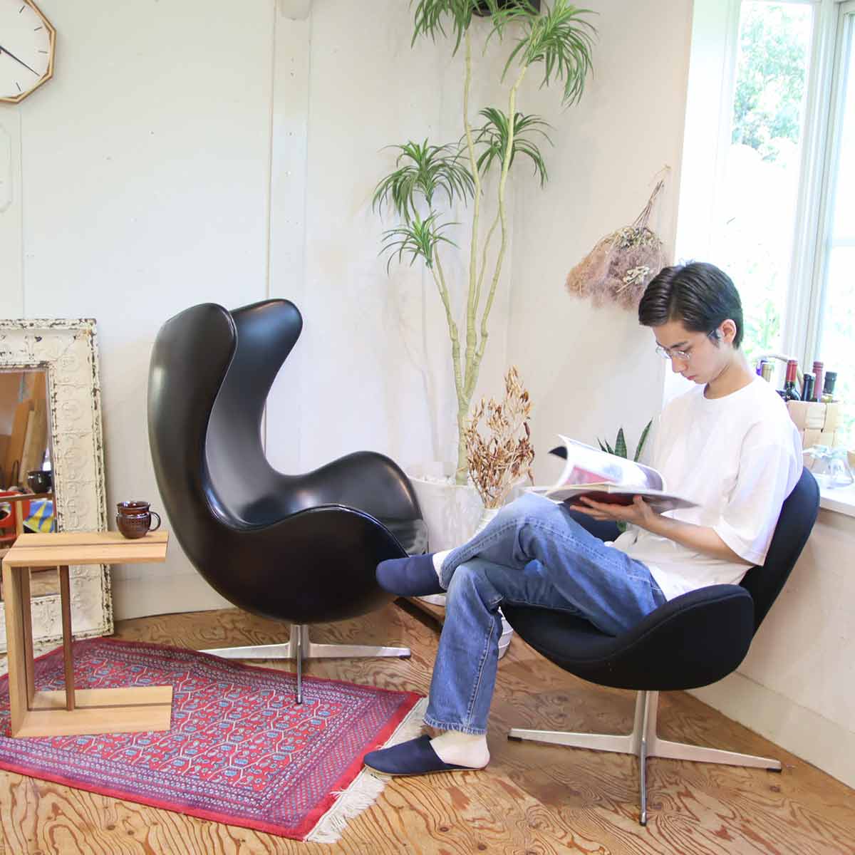 フリッツハンセン / FRITZ HANSEN スワンチェア / SWAN FH3320 アルネ・ヤコブセン ブラック 北欧 デンマーク ヴィンテージ<i>動画</i>