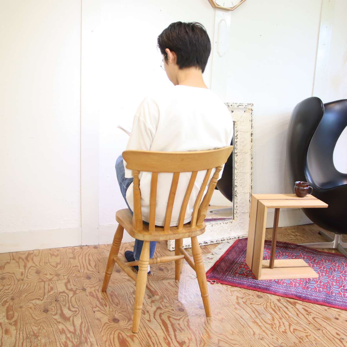 スラットバックチェア 【3】ダイニングチェア ビーチ材 中古