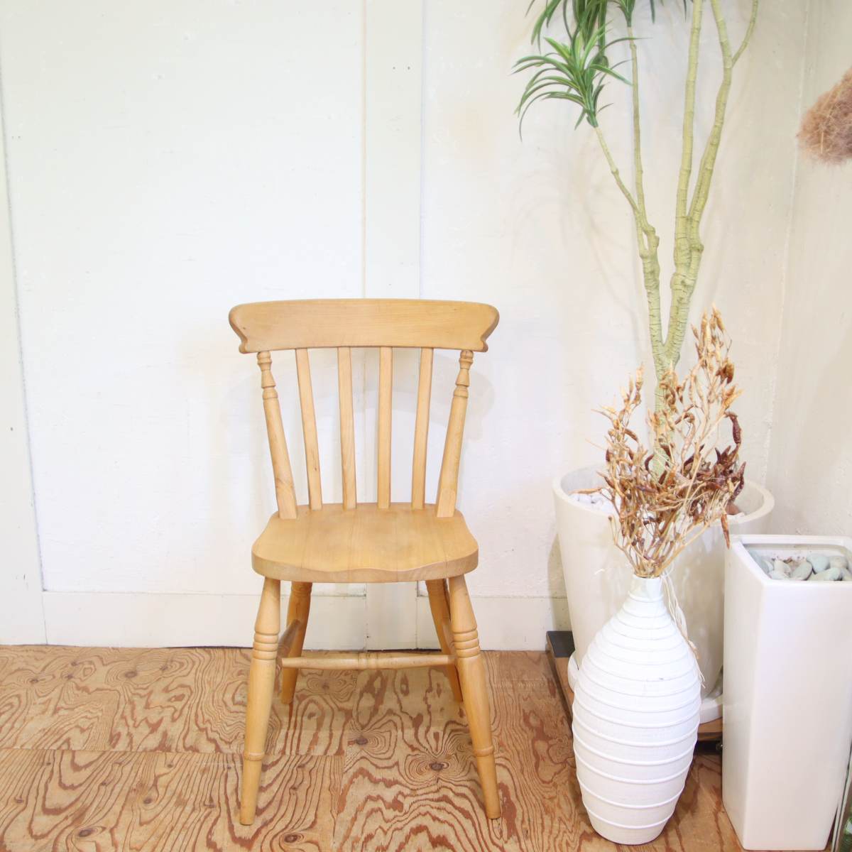 スラットバックチェア 【3】ダイニングチェア ビーチ材 中古