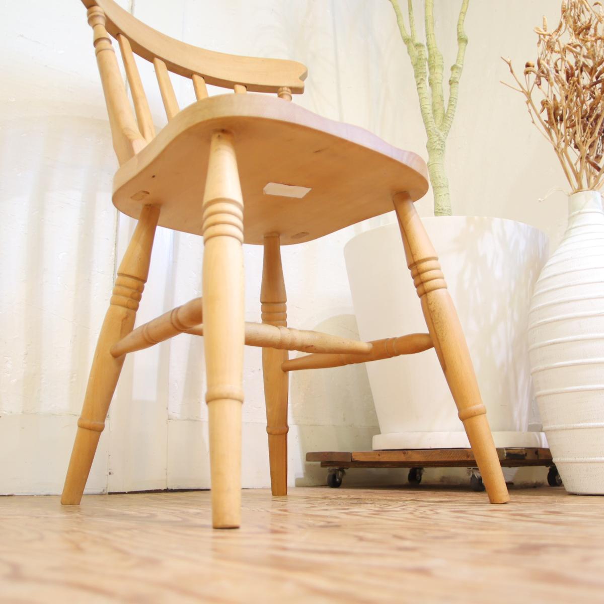 スラットバックチェア 【3】ダイニングチェア ビーチ材 中古