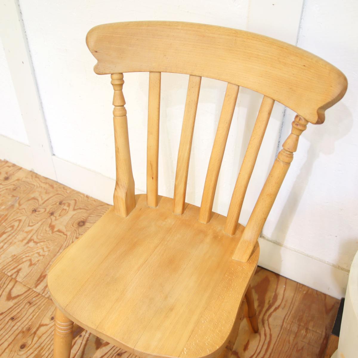 スラットバックチェア 【3】ダイニングチェア ビーチ材 中古