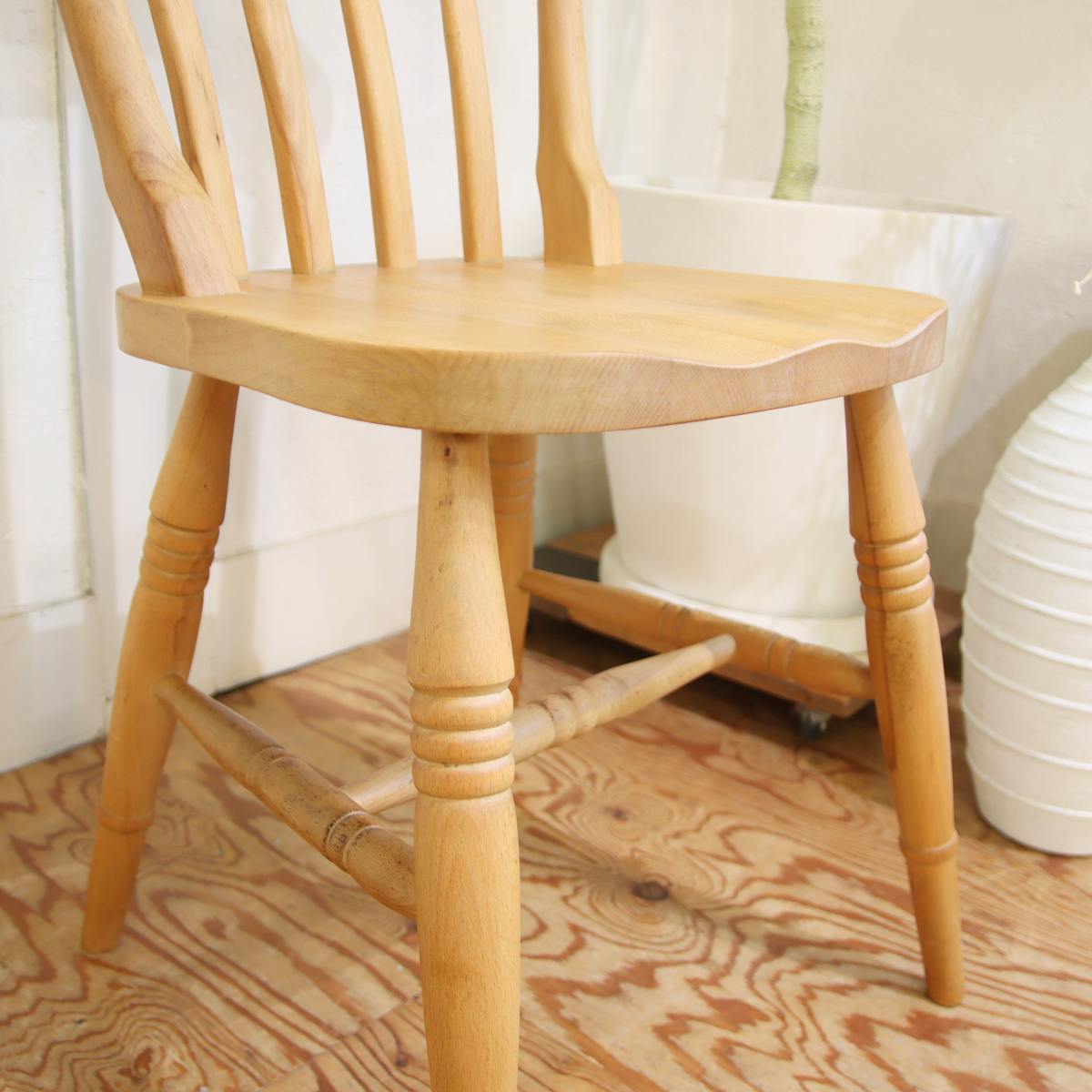 スラットバックチェア 【3】ダイニングチェア ビーチ材 中古