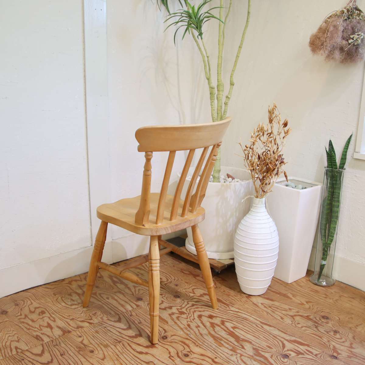 スラットバックチェア 【3】ダイニングチェア ビーチ材 中古