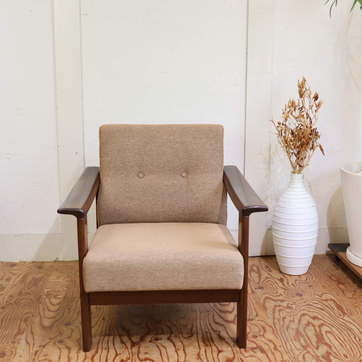 アームチェア 1Pソファ 【2】レトロ サンドベージュ ヴィンテージ