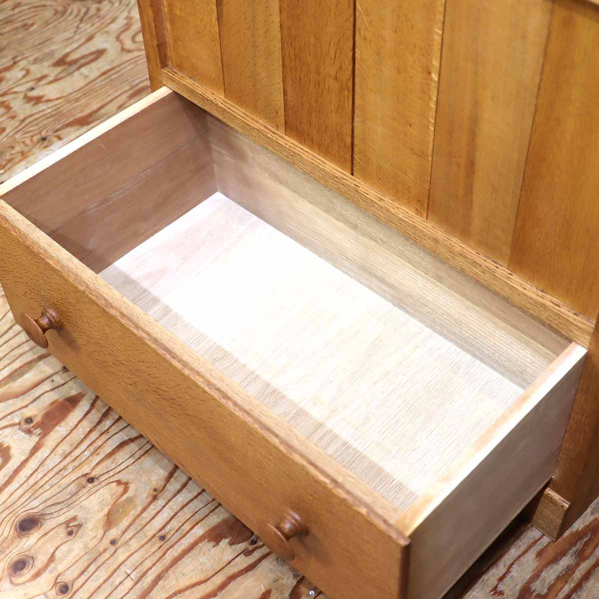 ナラ無垢材 キャビネット 収納箱【2】 中古