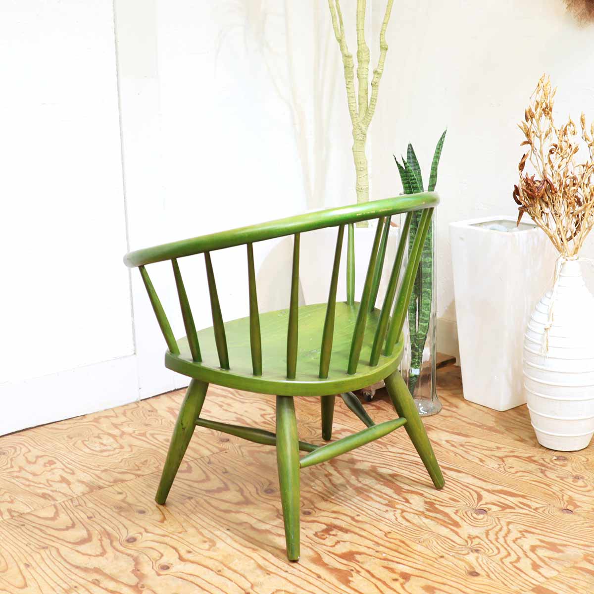 アームチェア グリーン ヴィンテージ スポークチェア