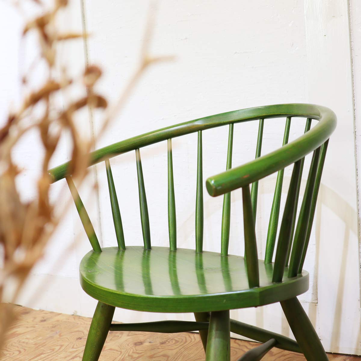 アームチェア グリーン ヴィンテージ スポークチェア