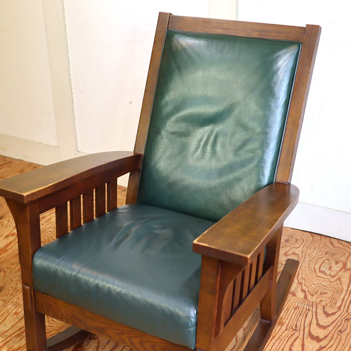 フレックススチ―ル・インダストリ―ズ / Flexsteel Industries ロッキングチェア 本革 グリーン 中古