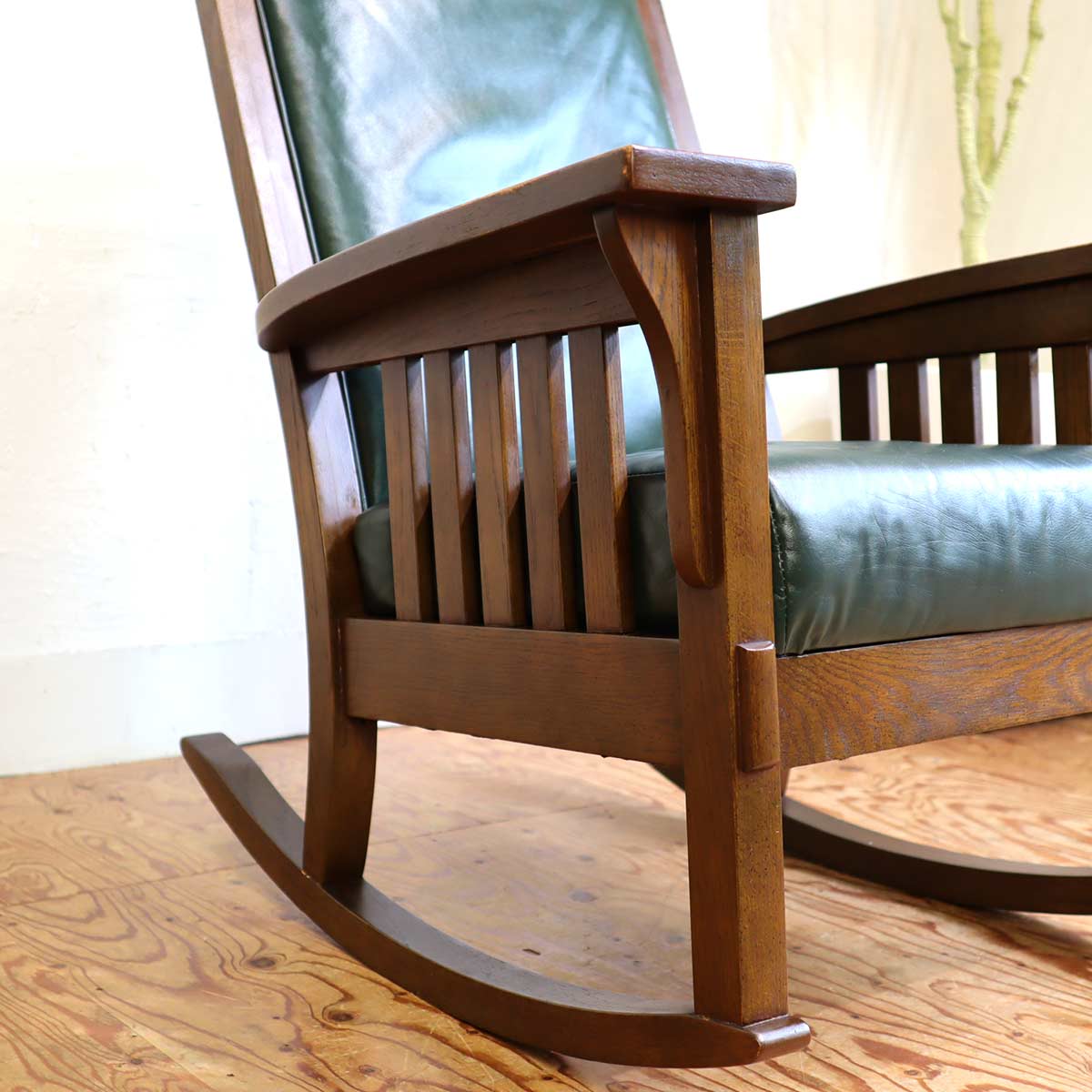 フレックススチ―ル・インダストリ―ズ / Flexsteel Industries ロッキングチェア 本革 グリーン 中古