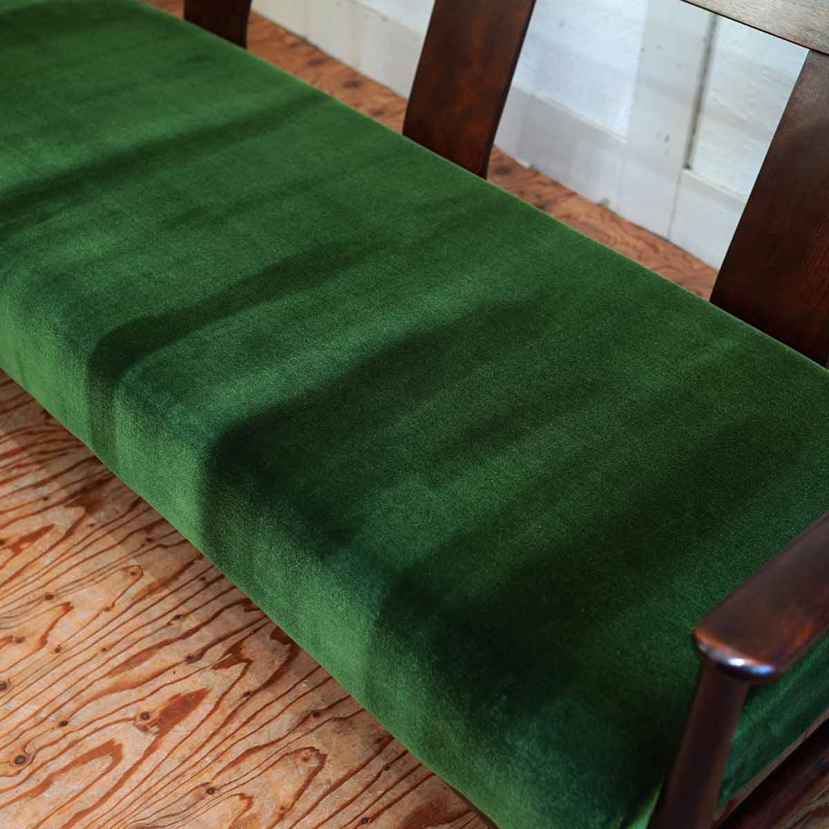 松本民芸家具 3人掛け ソファ #77型 曲肘 布張 グリーン ヴィンテージ