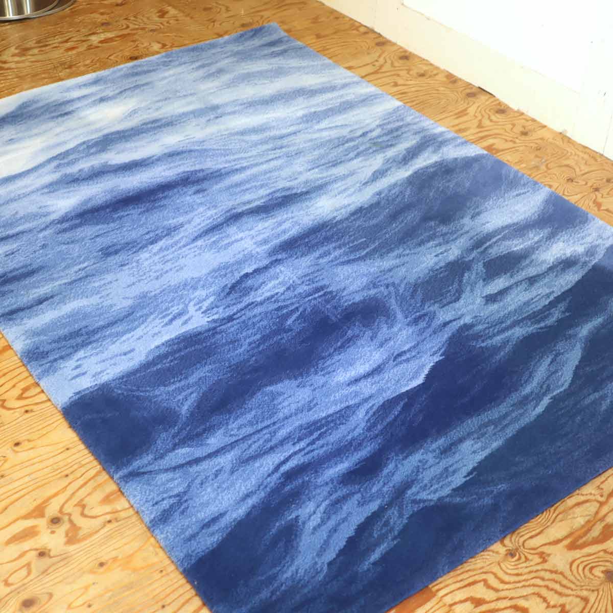 オリエンタルカーペット 山形緞通 UMI-Dark Blue M 絨毯 ラグ 