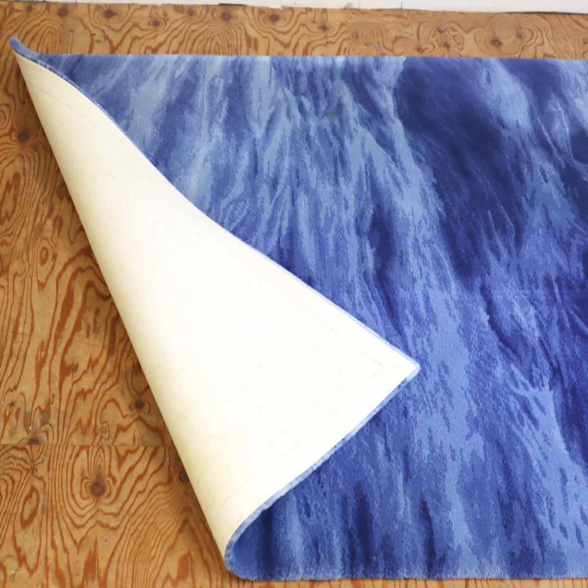 オリエンタルカーペット 山形緞通 UMI-Dark Blue M 絨毯 CF-0529-0007 中古