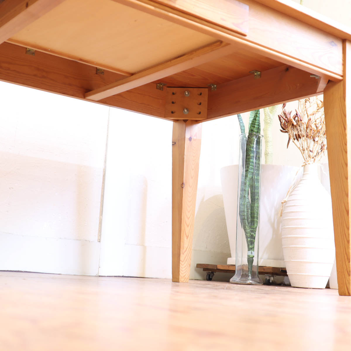 パイン材 ダイニングテーブル 作業台 4人掛け ヴィンテージ