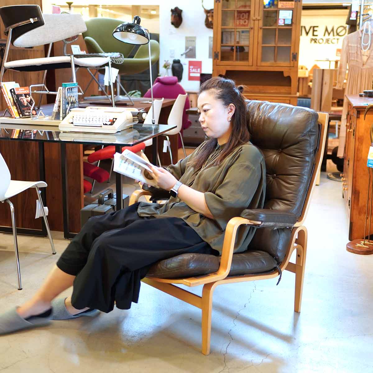 DUX社  イージーチェア 1人掛けソファ アームチェア ブルーノ・マットソン 本革 北欧 ヴィンテージ