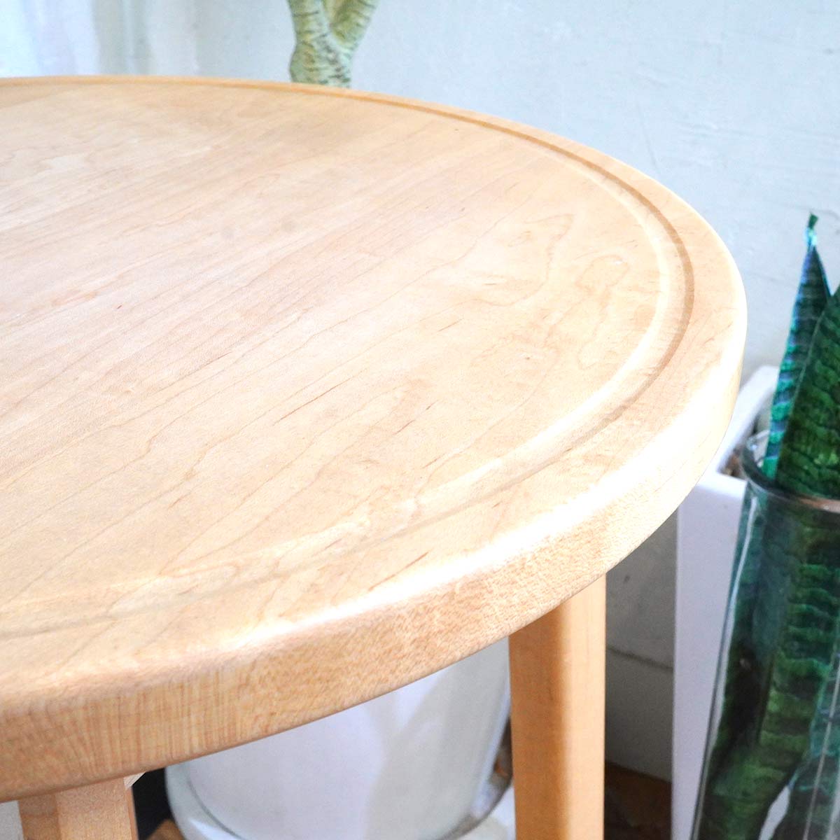 フラワースタンド 花台 飾り台 サクラ 無垢 円 中古