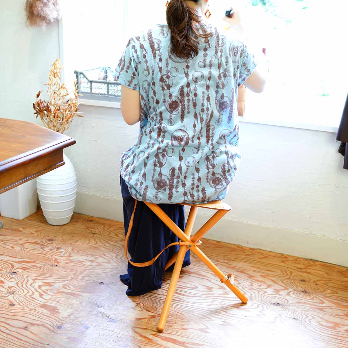 ハンティングチェア スツール 本革 アウトドア キャンプ 中古