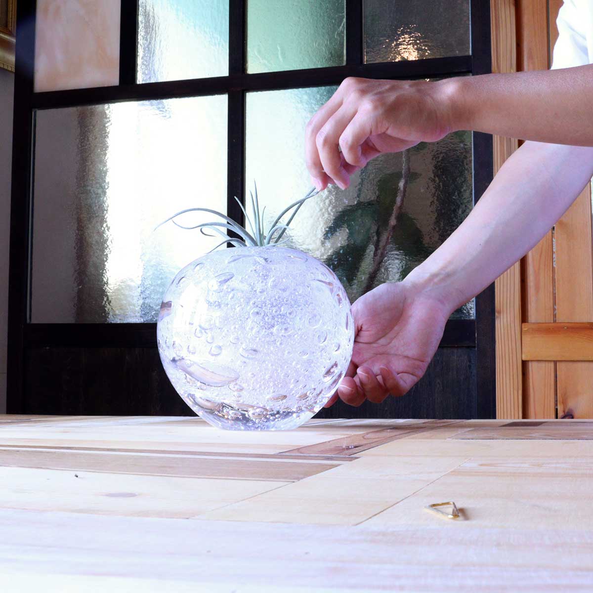 ヘンリーディーン / Henry Dean フラワーベース ガラス 花器 ベルギー 北欧 中古