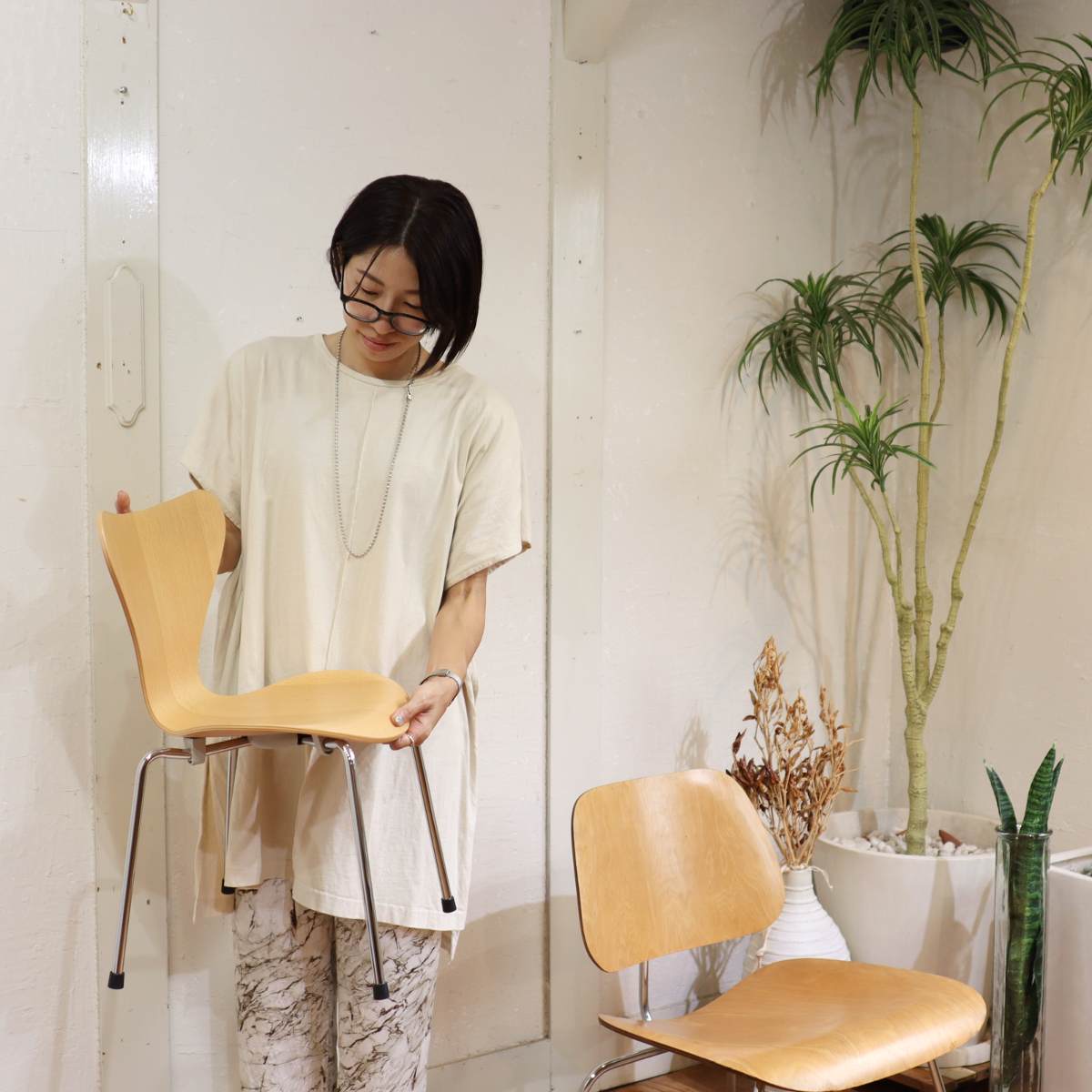フリッツ・ハンセン / FRITZ HANSEN セブンチェア キッズサイズ 柾目アルネ・ヤコブセン ビーチ 中古