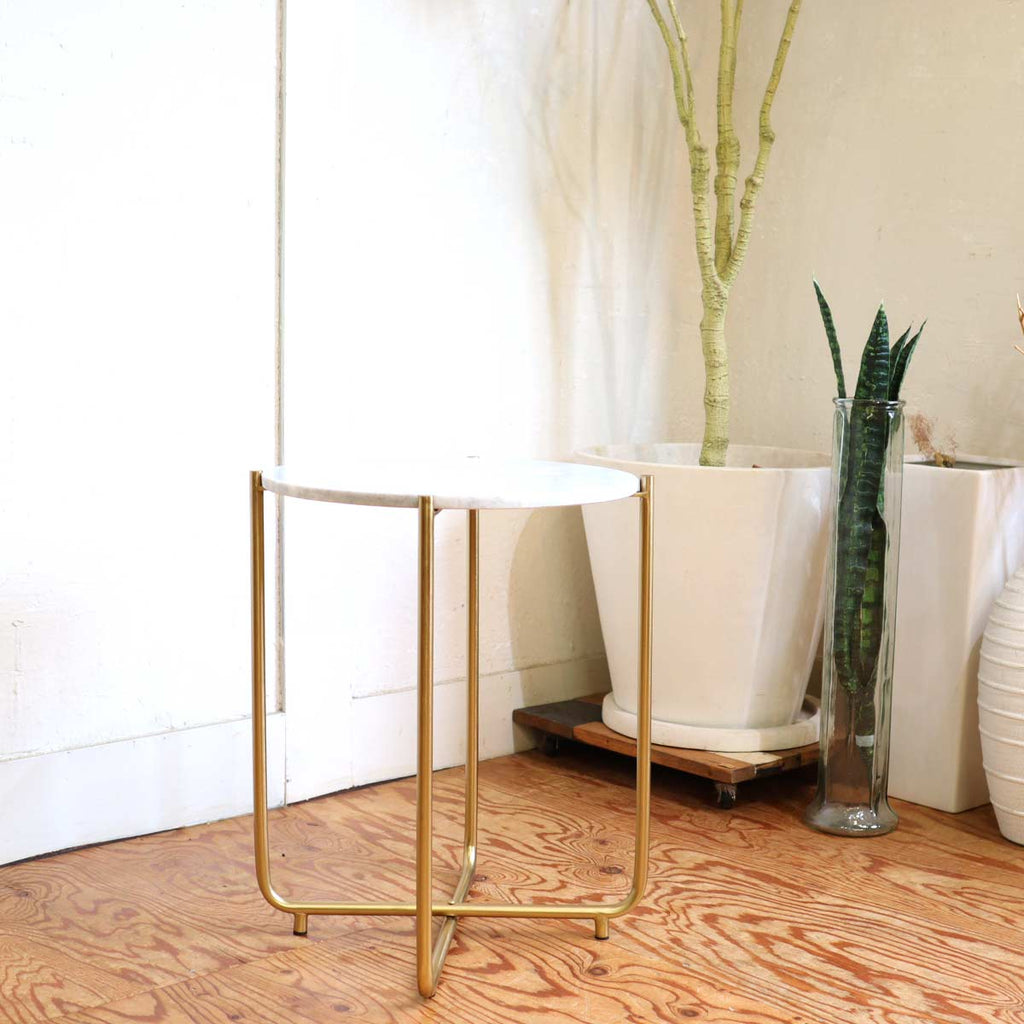 ザイファー / ZUIVER TIMPA MARBLE SIDE TABLE コーヒーテーブル サイドテーブル ラウンドテーブル 大理石 中古