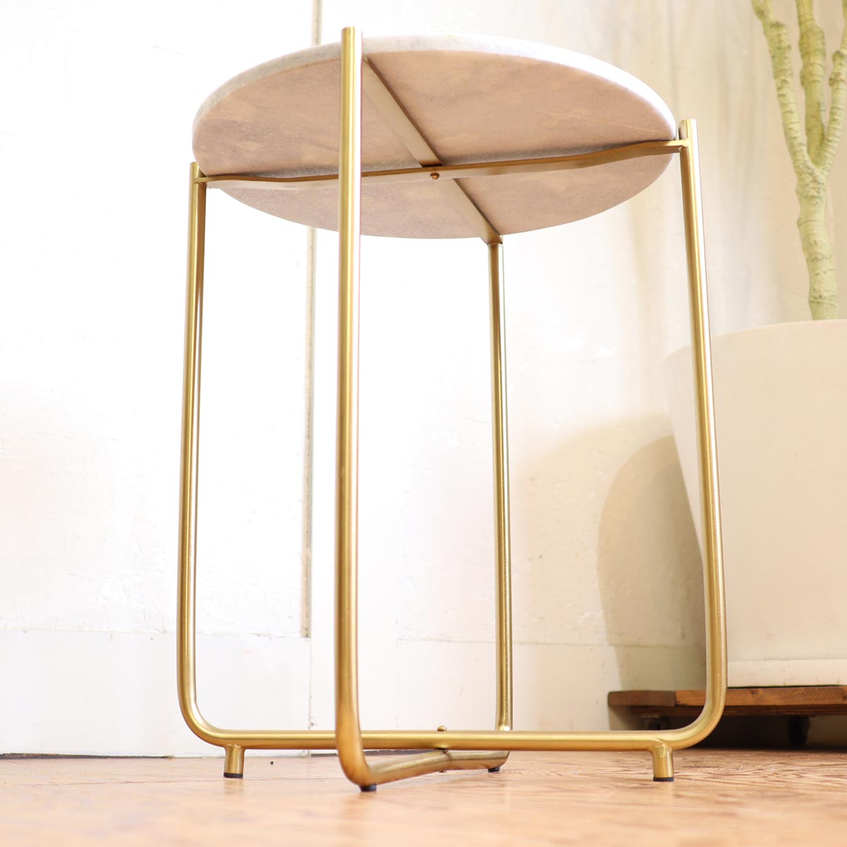 ザイファー / ZUIVER TIMPA MARBLE SIDE TABLE コーヒーテーブル サイドテーブル  ラウンドテーブル 大理石 中古