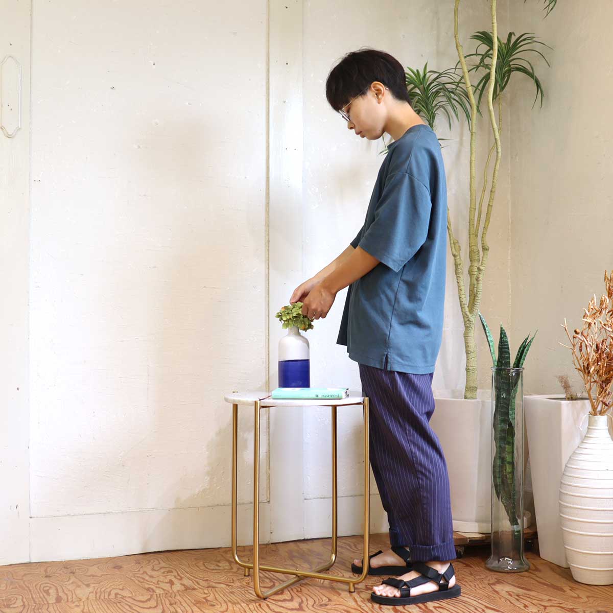 ザイファー / ZUIVER TIMPA MARBLE SIDE TABLE コーヒーテーブル サイドテーブル  ラウンドテーブル 大理石 中古