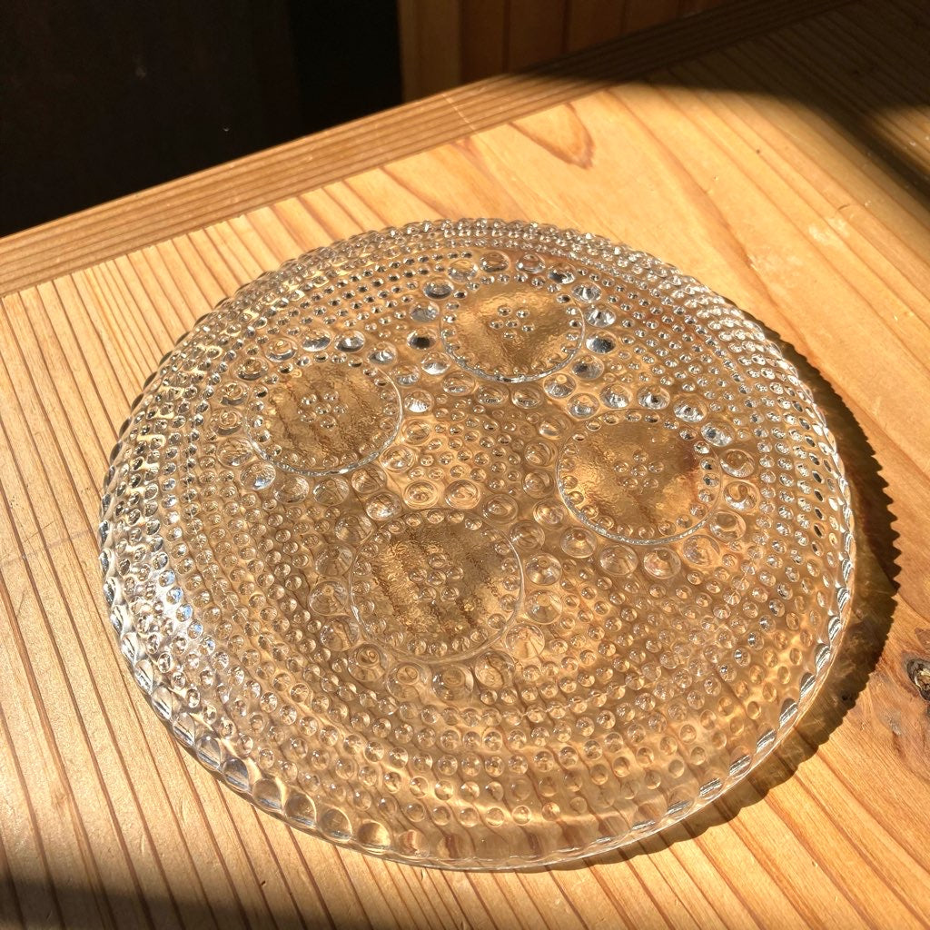 リーヒマエンラシ / Riihimäen Lasi グラッポニア プレート クリア17㎝ ヴィンテージ