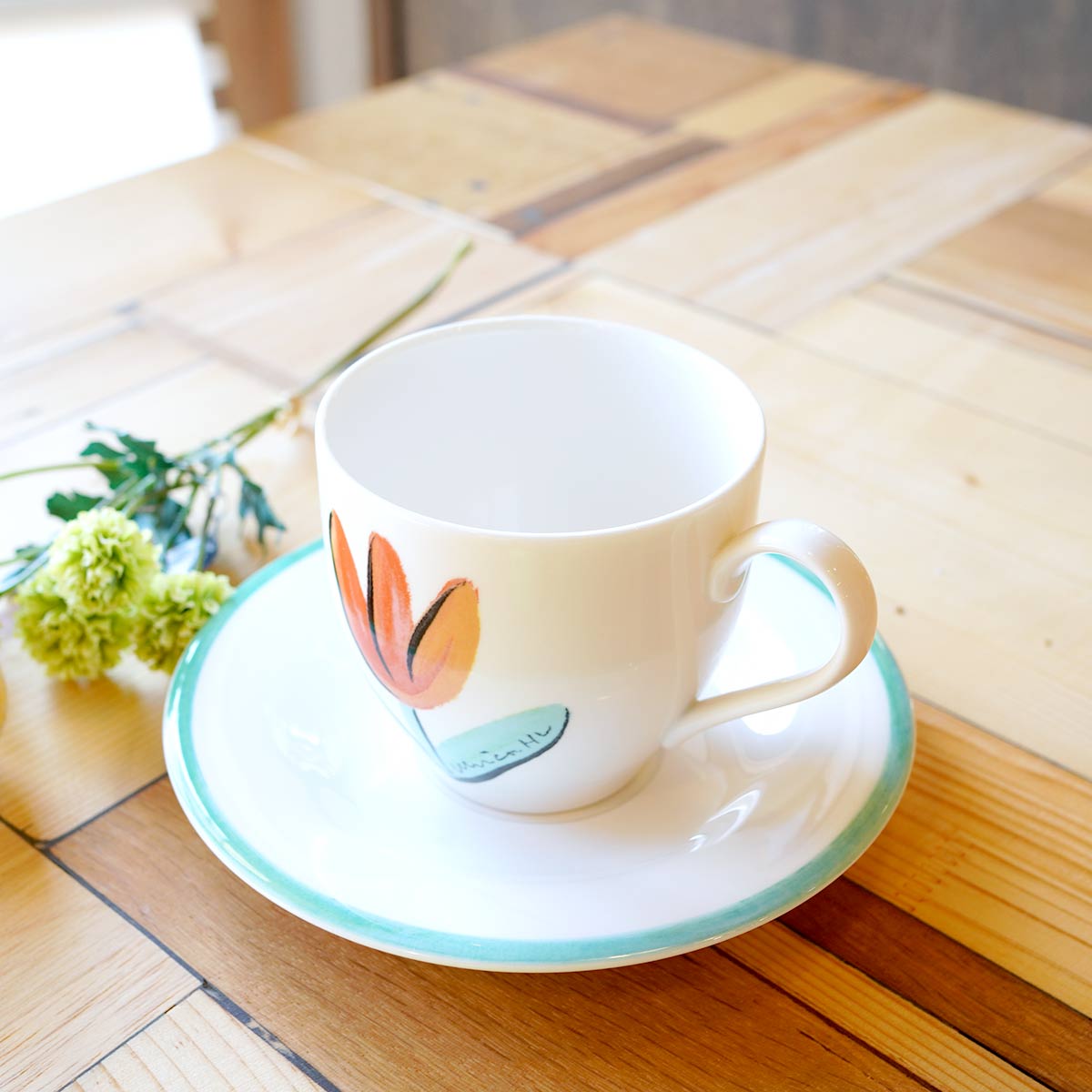 ウルリカ・ヒードマン・ヴァリーン / Ulrica Hydman-Vallien チューリップ カップ&ソーサー レッド 北欧 ヴィンテージ