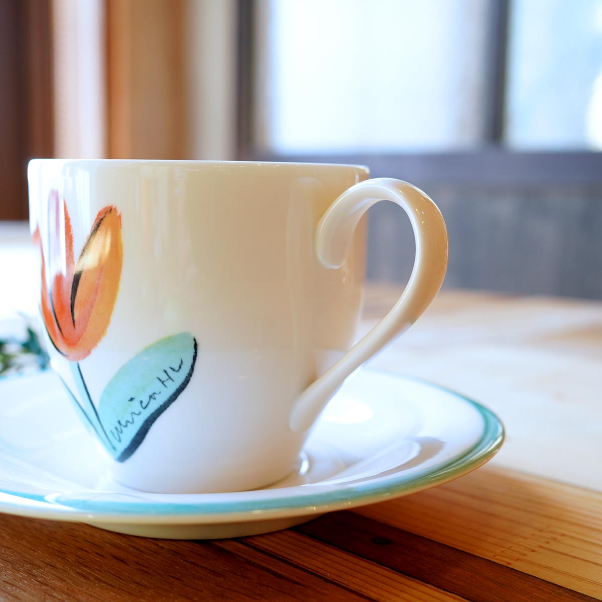 ウルリカ・ヒードマン・ヴァリーン / Ulrica Hydman-Vallien チューリップ カップ&ソーサー レッド 北欧 ヴィンテージ