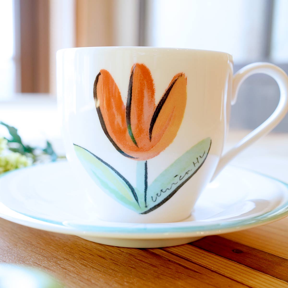 ウルリカ・ヒードマン・ヴァリーン / Ulrica Hydman-Vallien チューリップ カップ&ソーサー レッド 北欧 ヴィンテージ