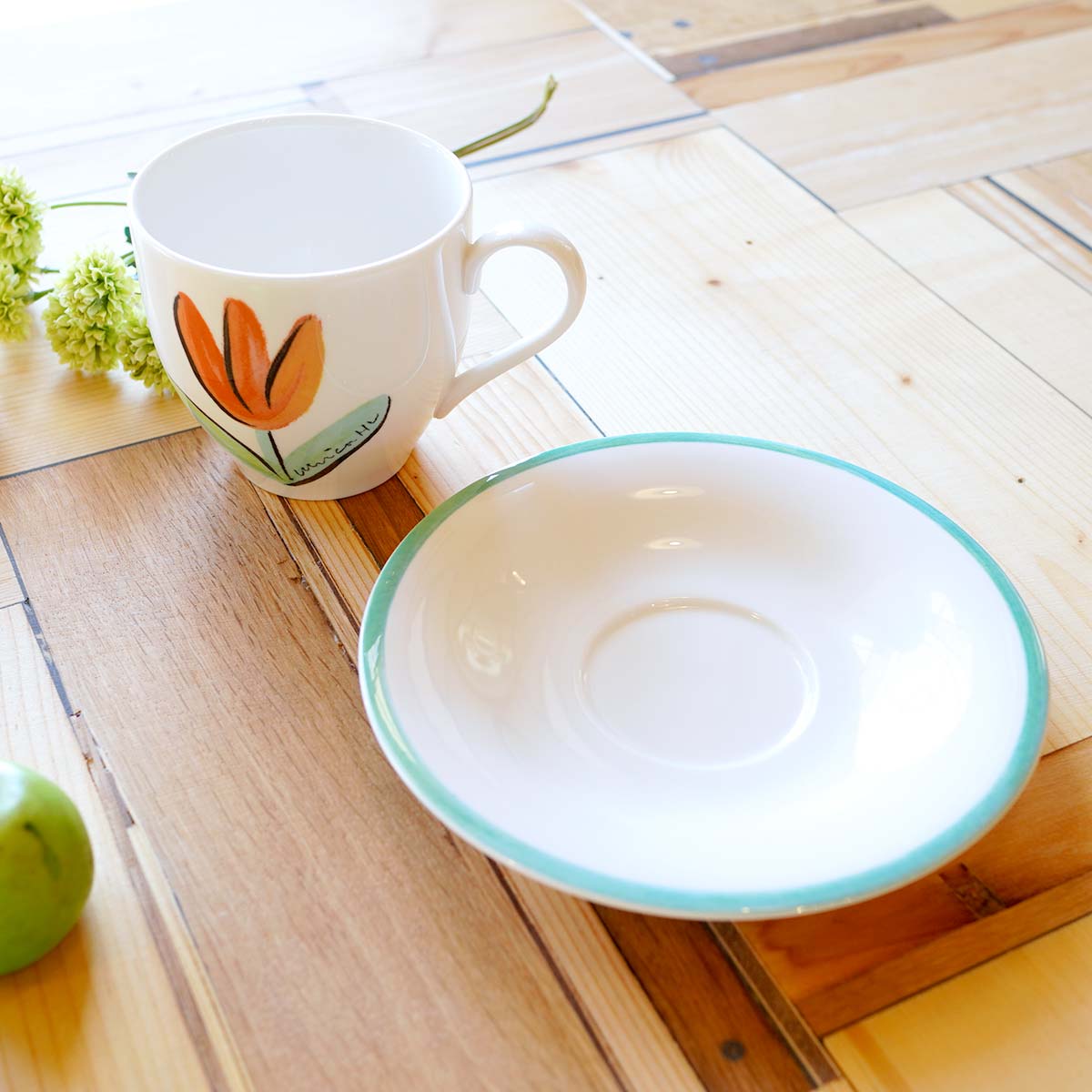 ウルリカ・ヒードマン・ヴァリーン / Ulrica Hydman-Vallien チューリップ カップ&ソーサー レッド 北欧 ヴィンテージ