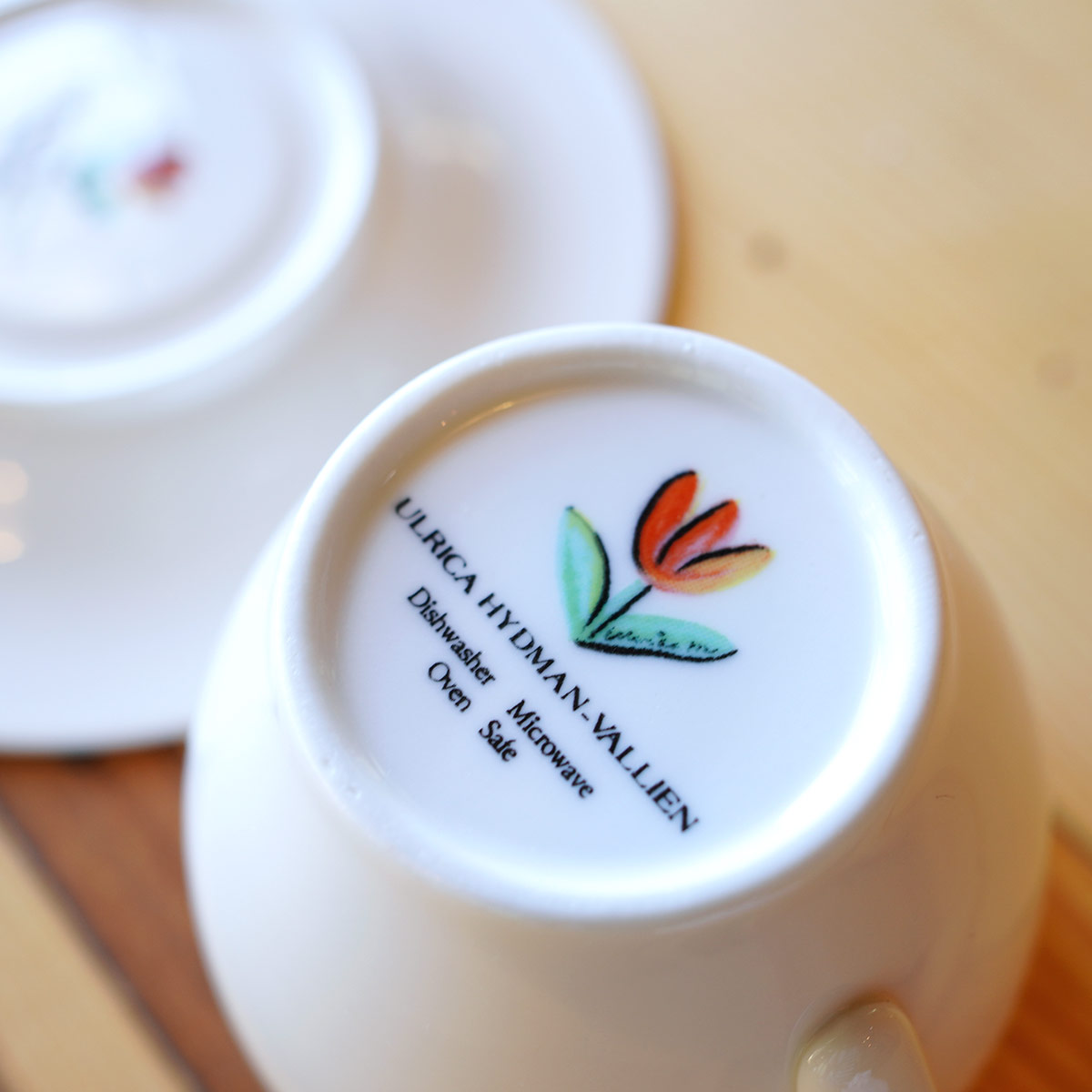 ウルリカ・ヒードマン・ヴァリーン / Ulrica Hydman-Vallien チューリップ カップ&ソーサー ブルー 北欧 ヴィンテージ