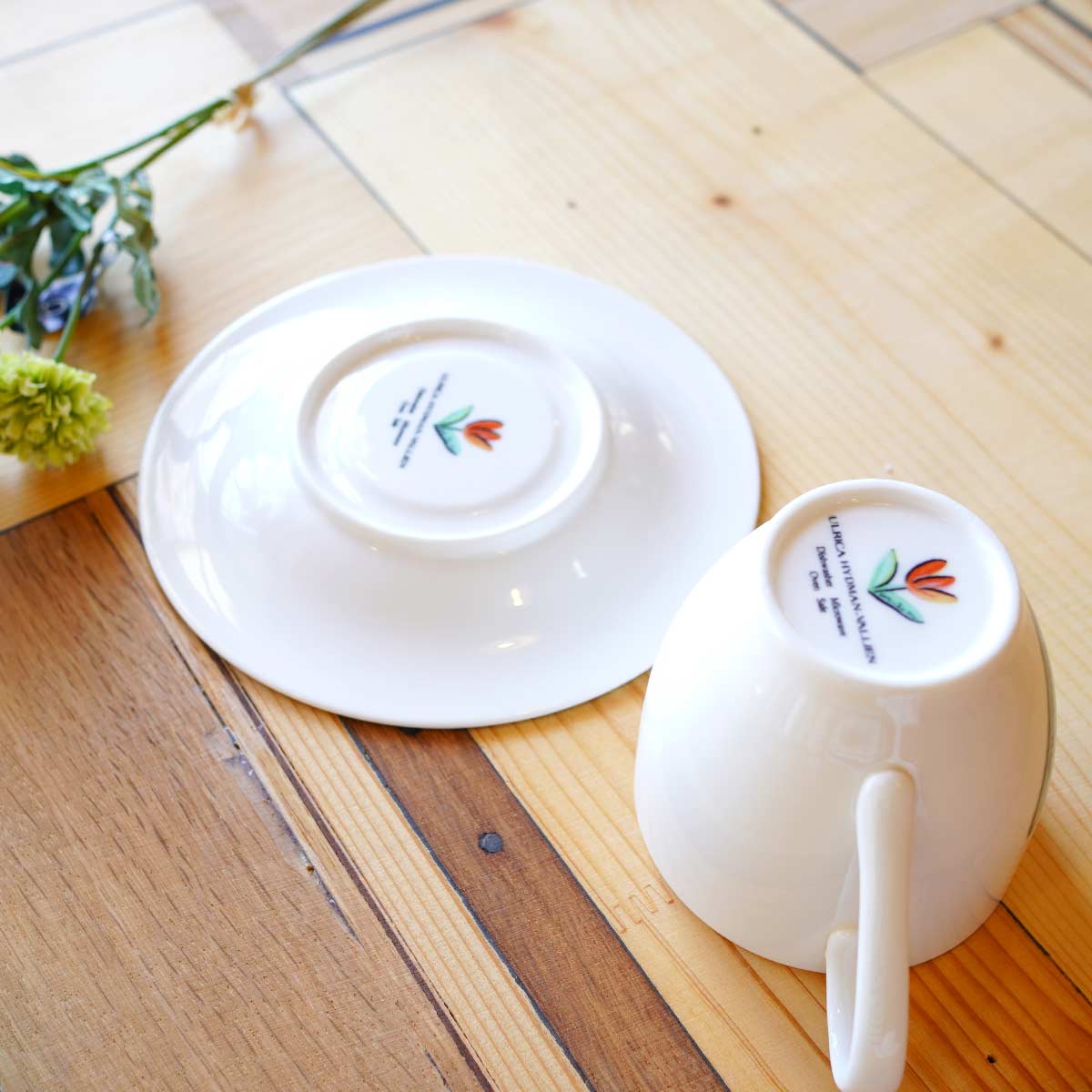 ウルリカ・ヒードマン・ヴァリーン / Ulrica Hydman-Vallien チューリップ カップ&ソーサー ブルー 北欧 ヴィンテージ