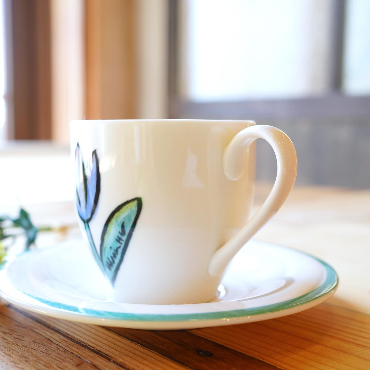 ウルリカ・ヒードマン・ヴァリーン / Ulrica Hydman-Vallien チューリップ カップ&ソーサー ブルー 北欧 ヴィンテージ