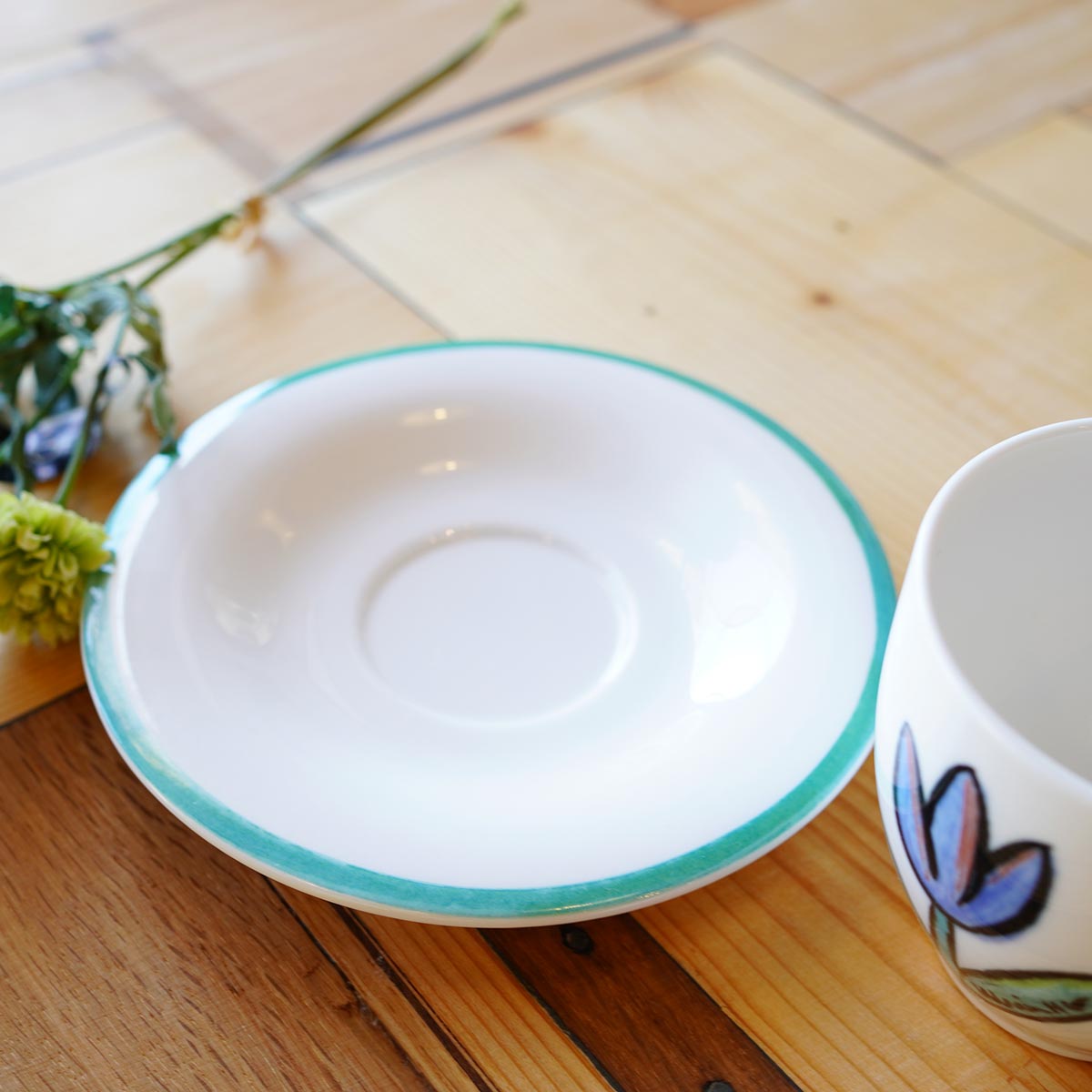 ウルリカ・ヒードマン・ヴァリーン / Ulrica Hydman-Vallien チューリップ カップ&ソーサー ブルー 北欧 ヴィンテージ