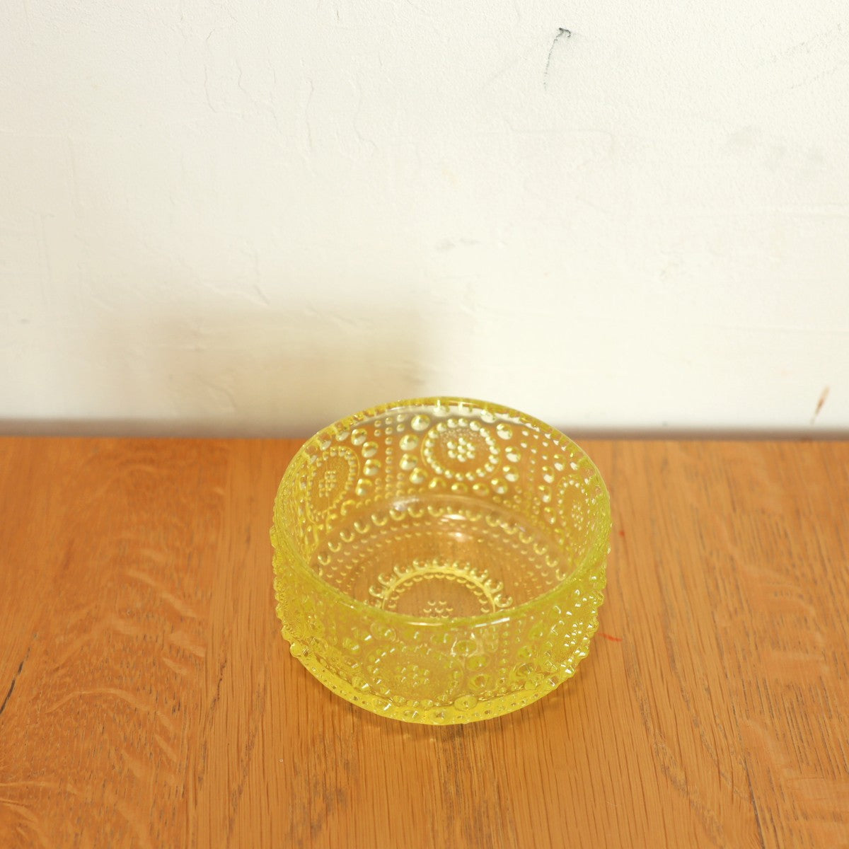 リーヒマエンラシ / Riihimäen Lasi グラッポニア ボウル イエロー 9.5㎝ ヴィンテージ 中古