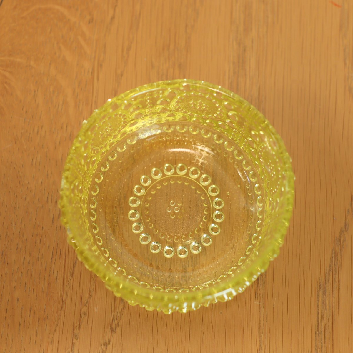 リーヒマエンラシ / Riihimäen Lasi グラッポニア ボウル イエロー 9.5㎝ ヴィンテージ 中古