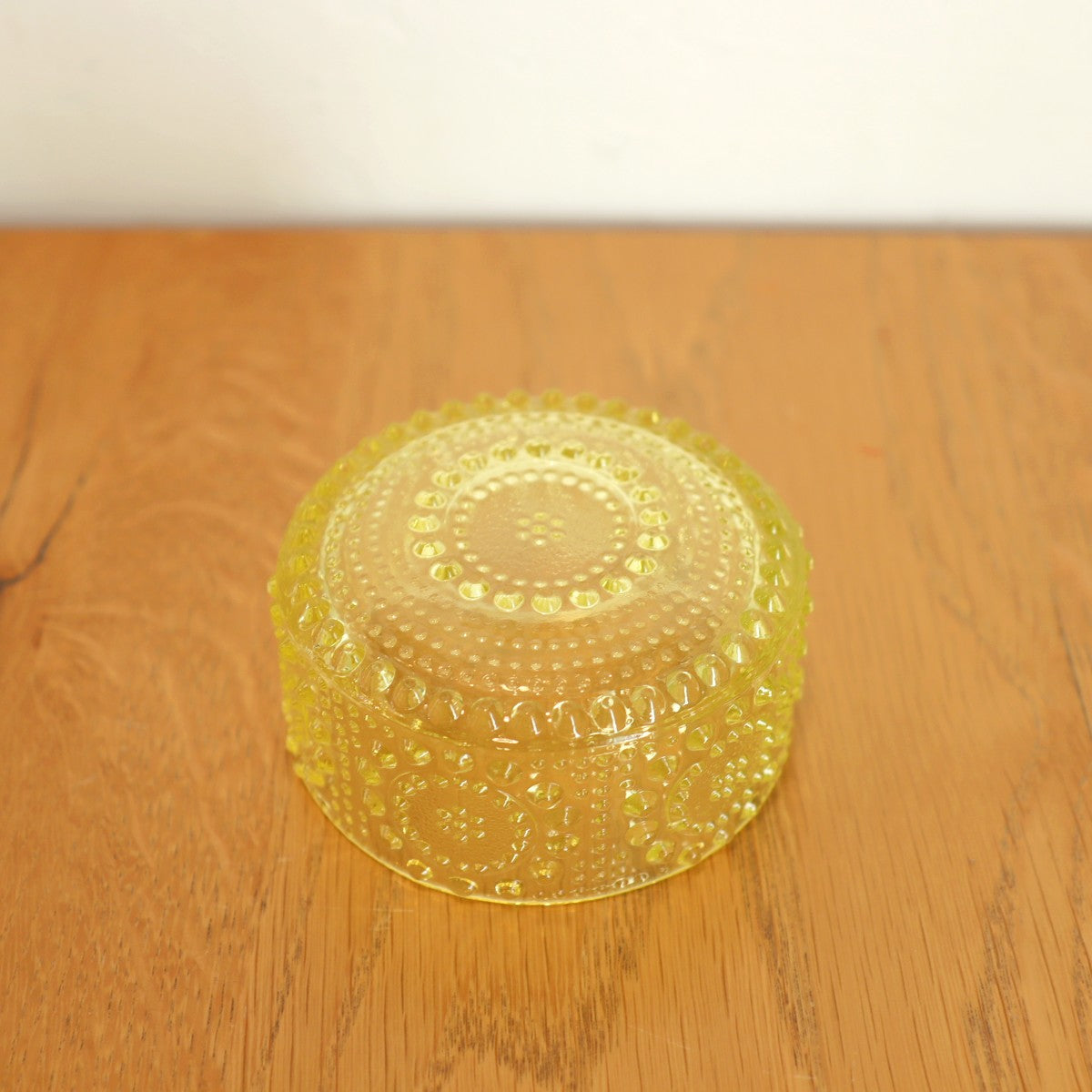 リーヒマエンラシ / Riihimäen Lasi グラッポニア ボウル イエロー 9.5㎝ ヴィンテージ 中古