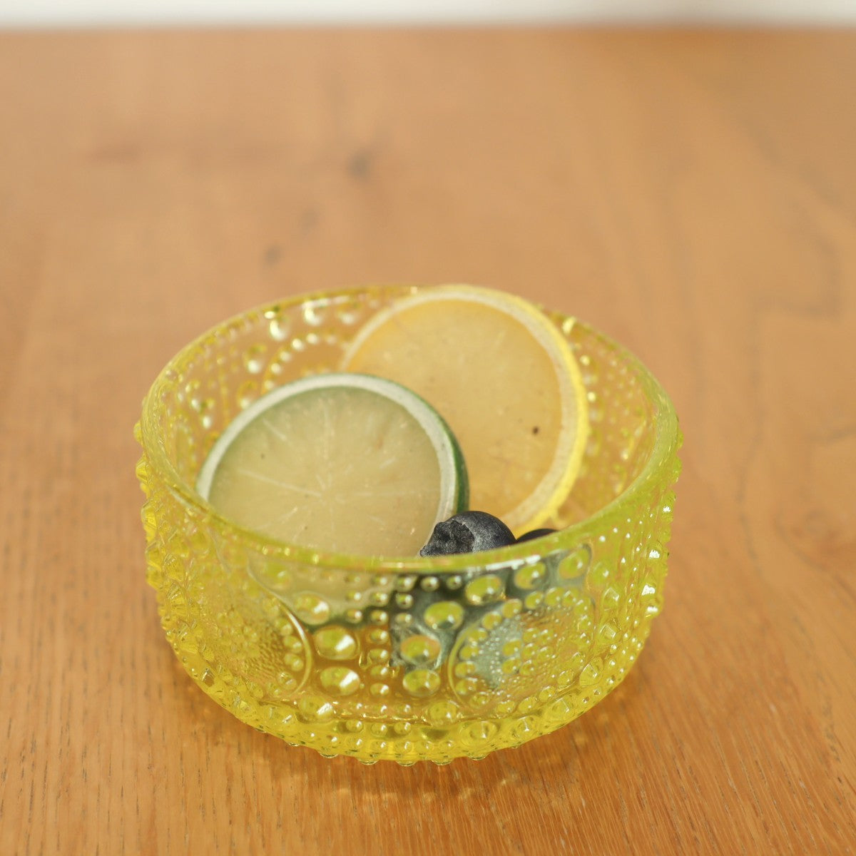 リーヒマエンラシ / Riihimäen Lasi グラッポニア ボウル イエロー 9.5㎝ ヴィンテージ 中古