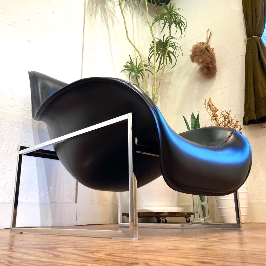 ビー&ビー イタリア / B&B Italia マート / Mart ラウンジチェア ブラック 本革 リクライニング 展示品