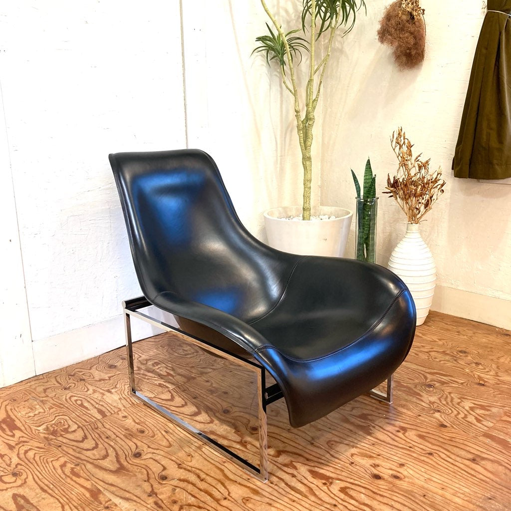 ビー&ビー イタリア / B&B Italia マート / Mart ラウンジチェア ブラック 本革 リクライニング 展示品