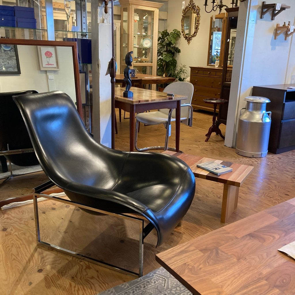 ビー&ビー イタリア / B&B Italia マート / Mart ラウンジチェア ブラック 本革 リクライニング 展示品