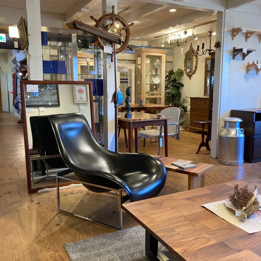 ビー&ビー イタリア / B&B Italia マート / Mart ラウンジチェア ブラック 本革 リクライニング 展示品