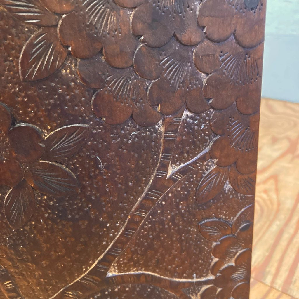 軽井沢彫り ダストボックス ゴミ箱 工芸品 中古