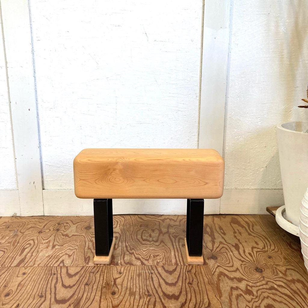 ひのき スツール アイアン チェア 檜 無垢材 中古