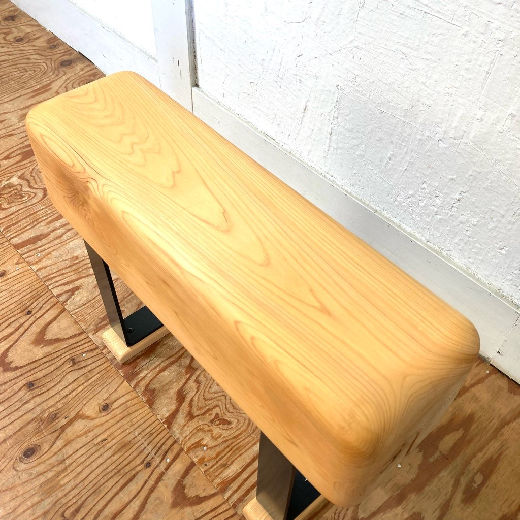 ひのき スツール アイアン チェア 檜 無垢材 中古