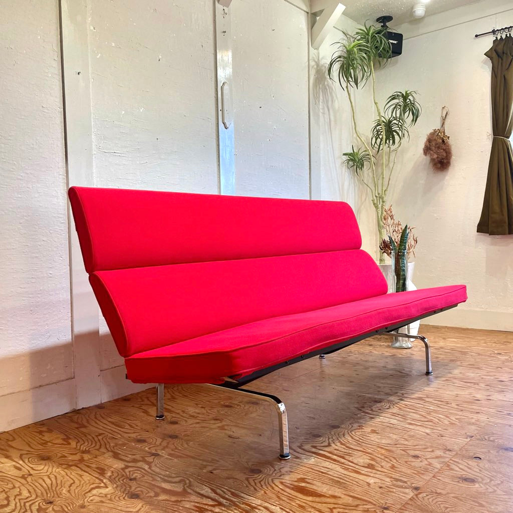 ハーマンミラー / Herman Miller イームズ ソファコンパクト / Eames Sofa Compact 赤 レッド チャールズ&レイ・イームズ 中古